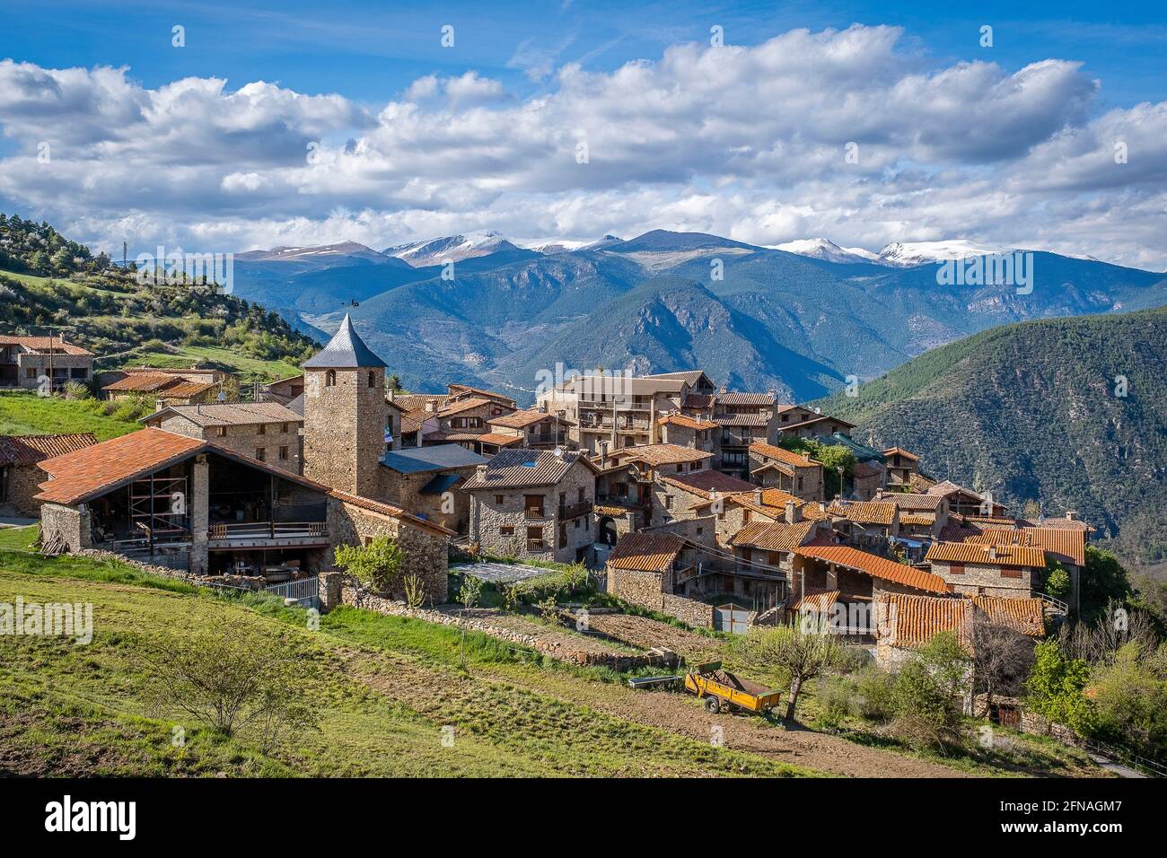 Ansovell Dorf, im Naturpark Cadí-Moixeró, Katalonien, Spanien Stockfoto