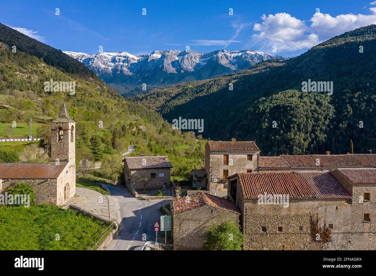 Dorf Arsèguel, im Naturpark Cadí-Moixeró, Katalonien, Spanien Stockfoto