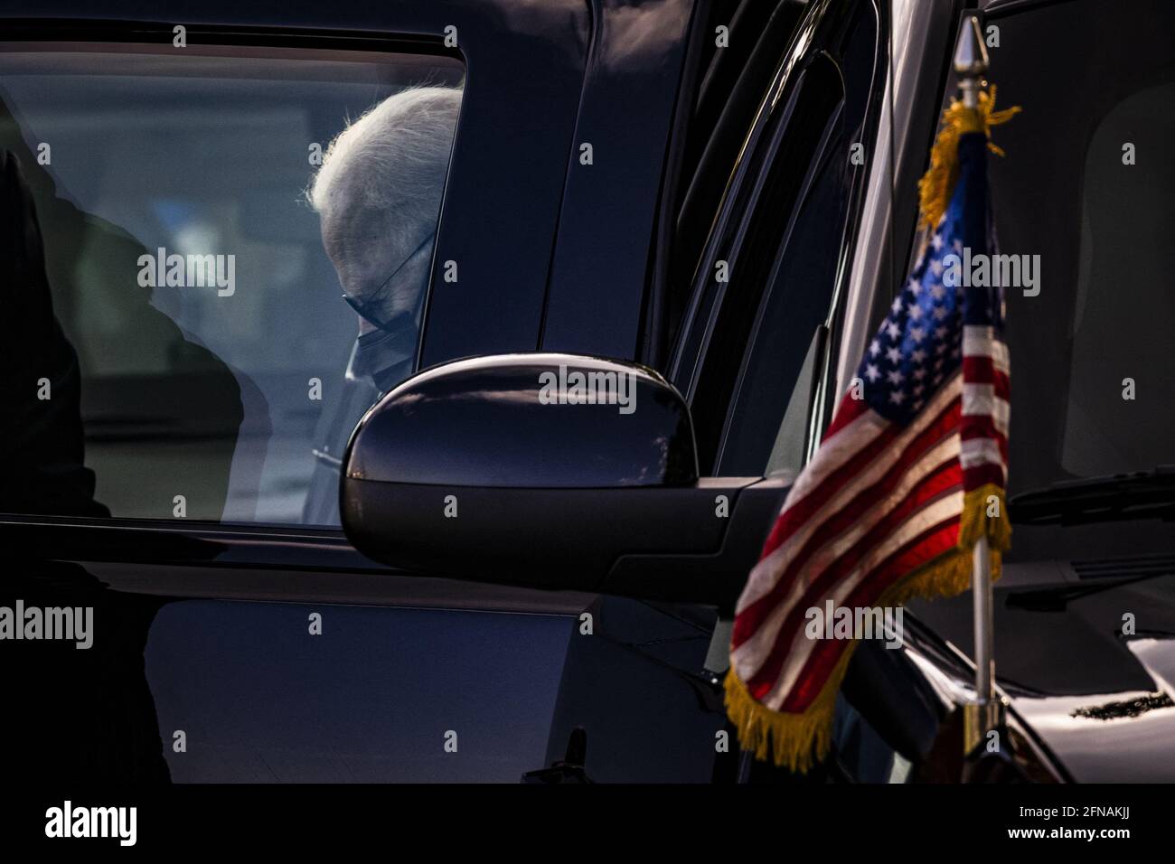 US-Präsident Joe Biden nimmt am Samstag, den 15. Mai, an der Ellipse in der Nähe des Weißen Hauses in Washington, D.C., Teil. 2021. Biden hat am Freitag mehrere Exekutivmaßnahmen, die von Donald Trump eingeleitet wurden, rückgängig gemacht, darunter eine für Social-Media-Unternehmen, die sein Vorgänger bestellt hatte, nachdem Twitter seine Tweets überprüft hatte. Foto von Samuel Corum/Pool/ABACAPRESS.COM Stockfoto