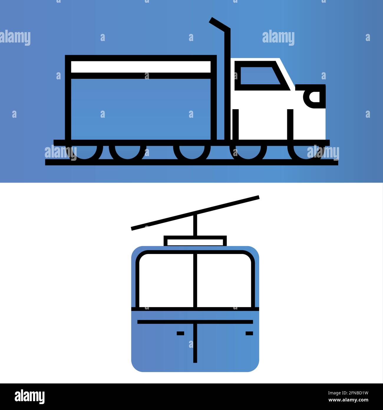 Transport der LKW-Seilbahn Stock Vektor