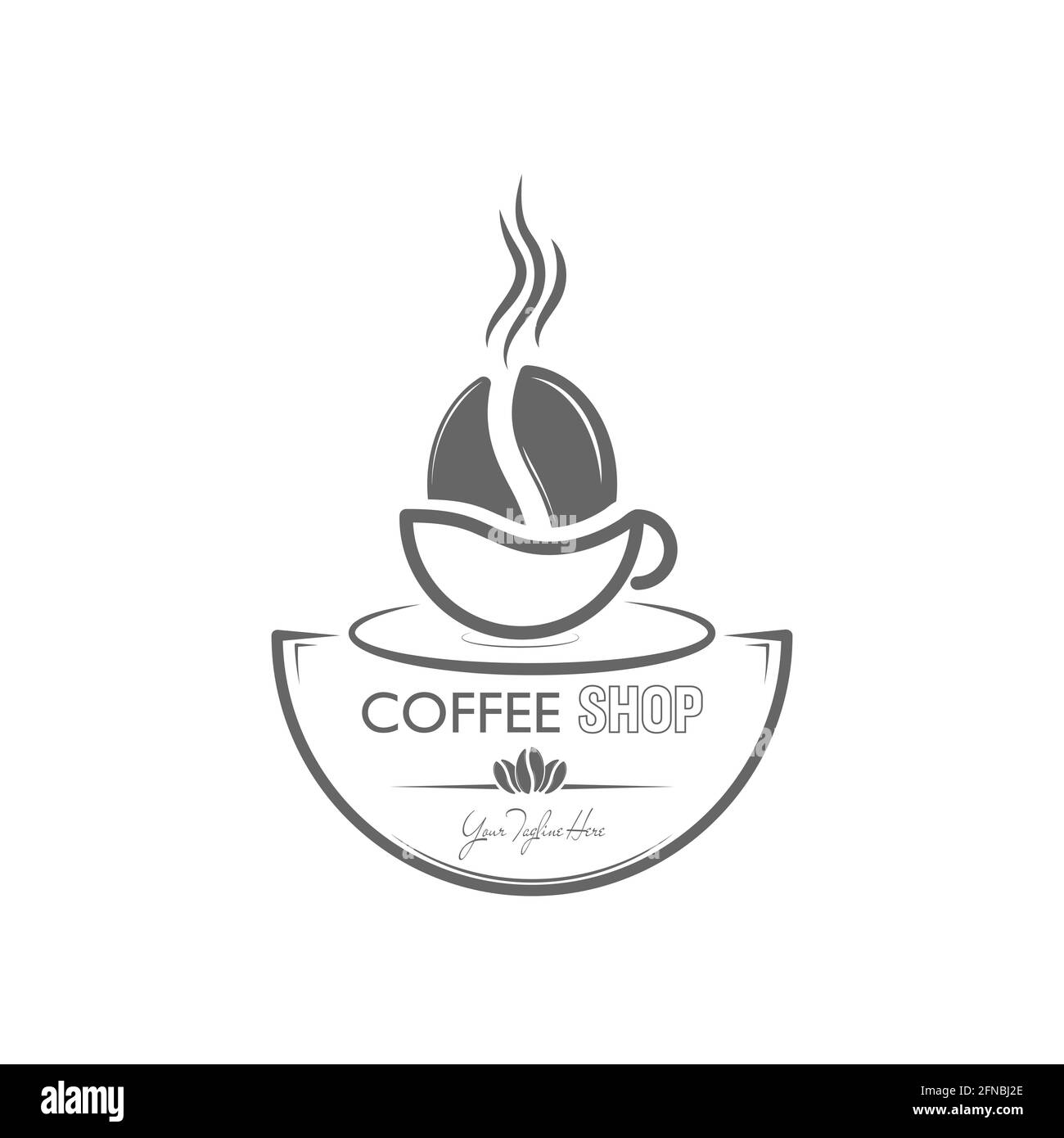 Logo für Café, Café, Café oder Bar. Eine Tasse Kaffee für einen kreativen Aufkleber oder ein Markendesign, zur Menüdekoration. Flacher Style. Stock Vektor
