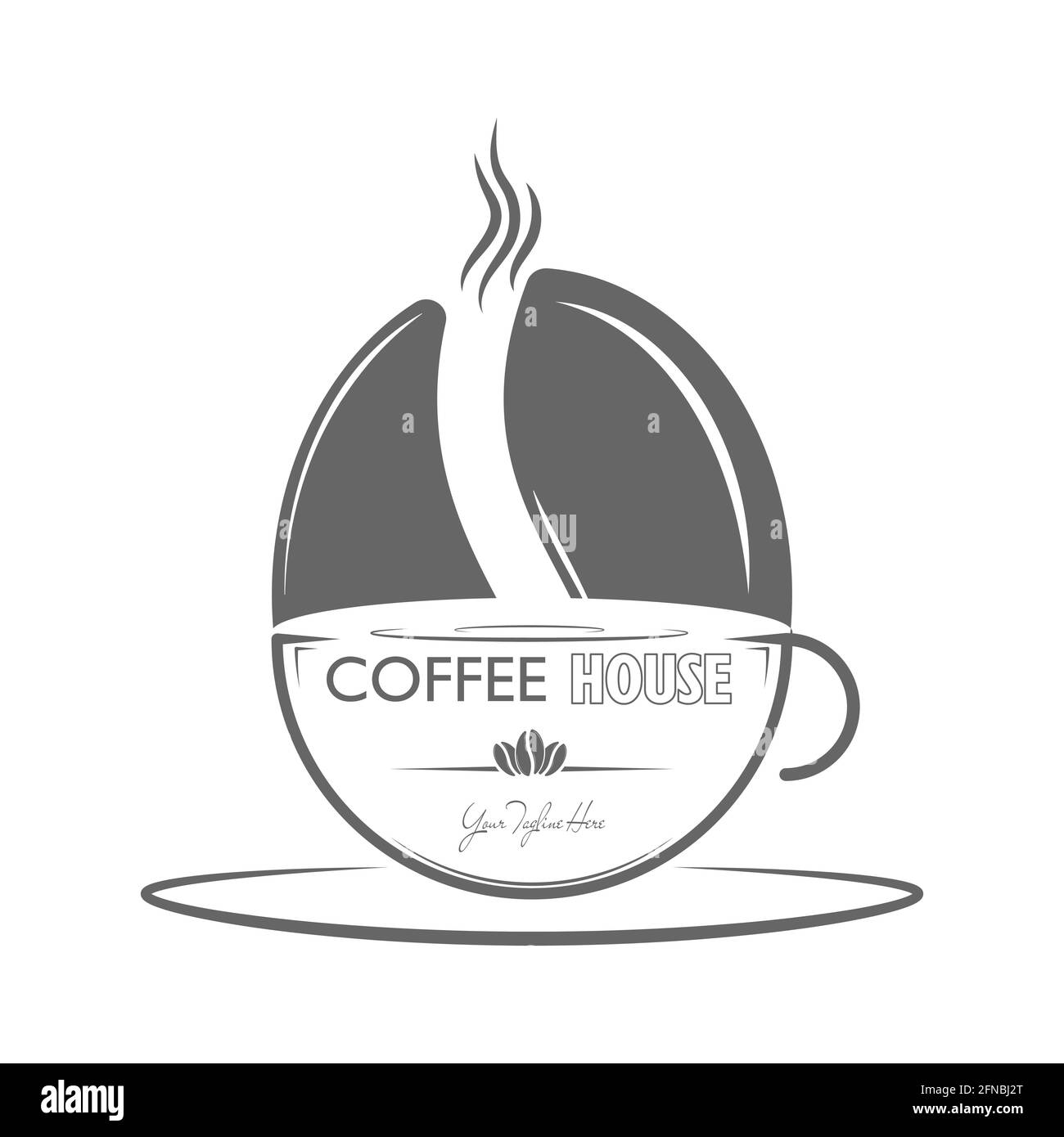 Logo für Kaffeehaus, Kaffeehaus, Café oder Bar. Eine Tasse Kaffee für einen kreativen Aufkleber oder ein Markendesign, zur Menüdekoration. Flacher Style. Stock Vektor