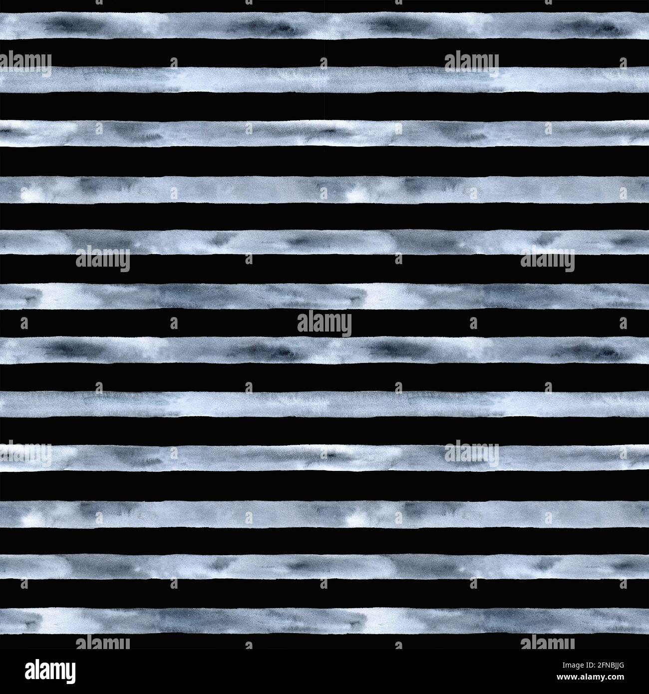 Grau silber blau Streifen auf weißem Hintergrund Aquarell. Nahtloses Muster. Stockfoto