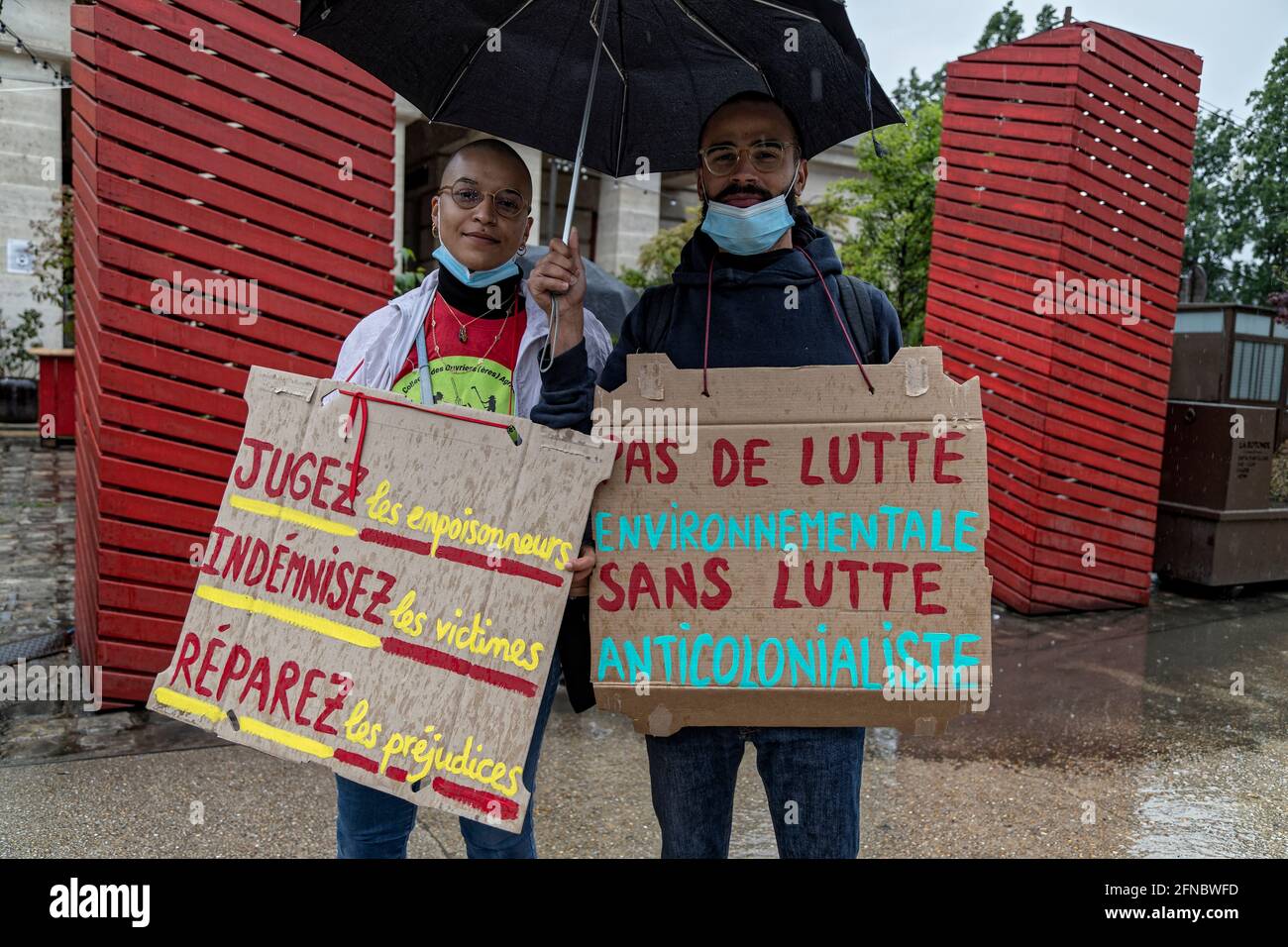 Paris, Frankreich. Mai 2021. Neunte Ausgabe des internationalen marsches gegen Monsanto-Bayer und Stopp der agrochemischen Lobbys, um Gerechtigkeit zu fordern Stockfoto