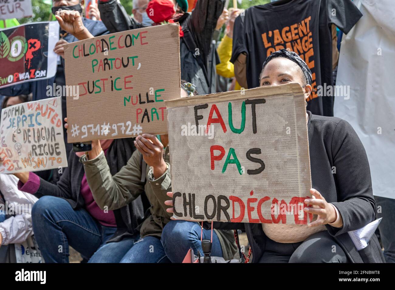 Paris, Frankreich. Mai 2021. Neunte Ausgabe des internationalen marsches gegen Monsanto-Bayer und Stopp der agrochemischen Lobbys, um Gerechtigkeit zu fordern Stockfoto