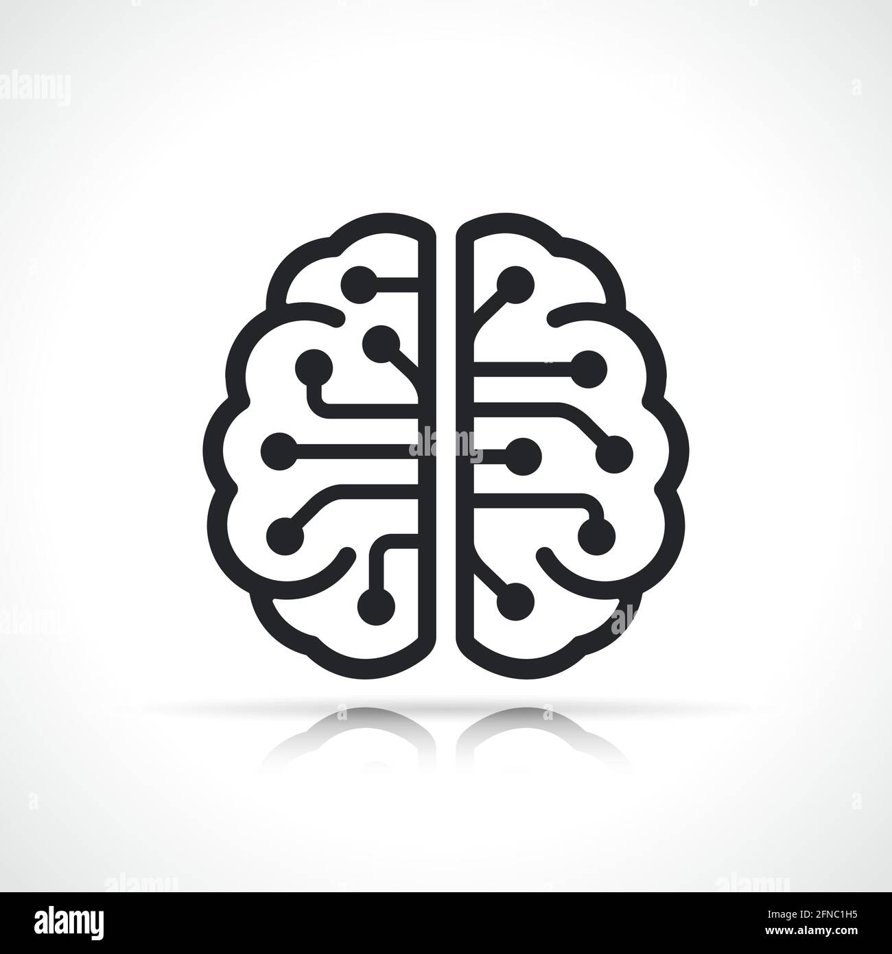 Künstlicher Intellingence Brain Icon isoliertes Designkonzept Stock Vektor