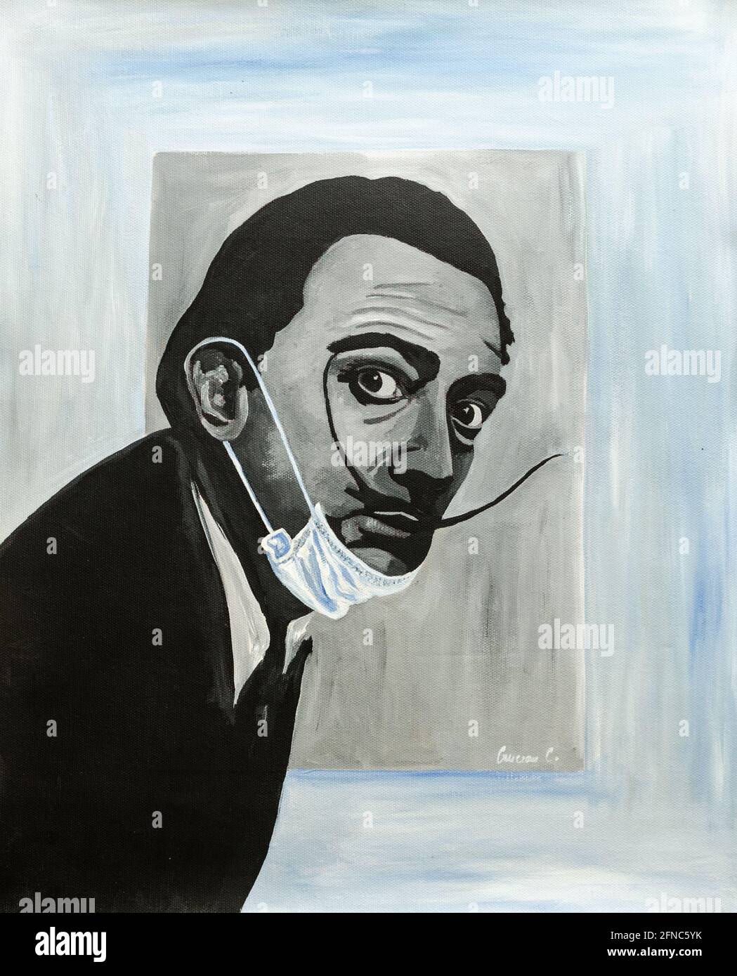 Porträt von Salvador Dali Stockfoto