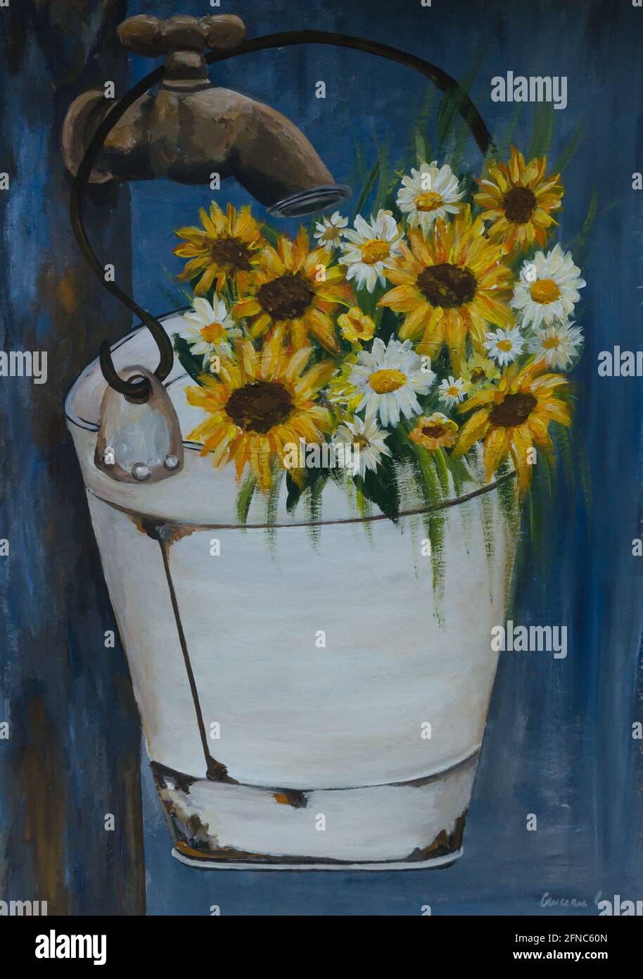 Gemalten Blumen Stockfoto