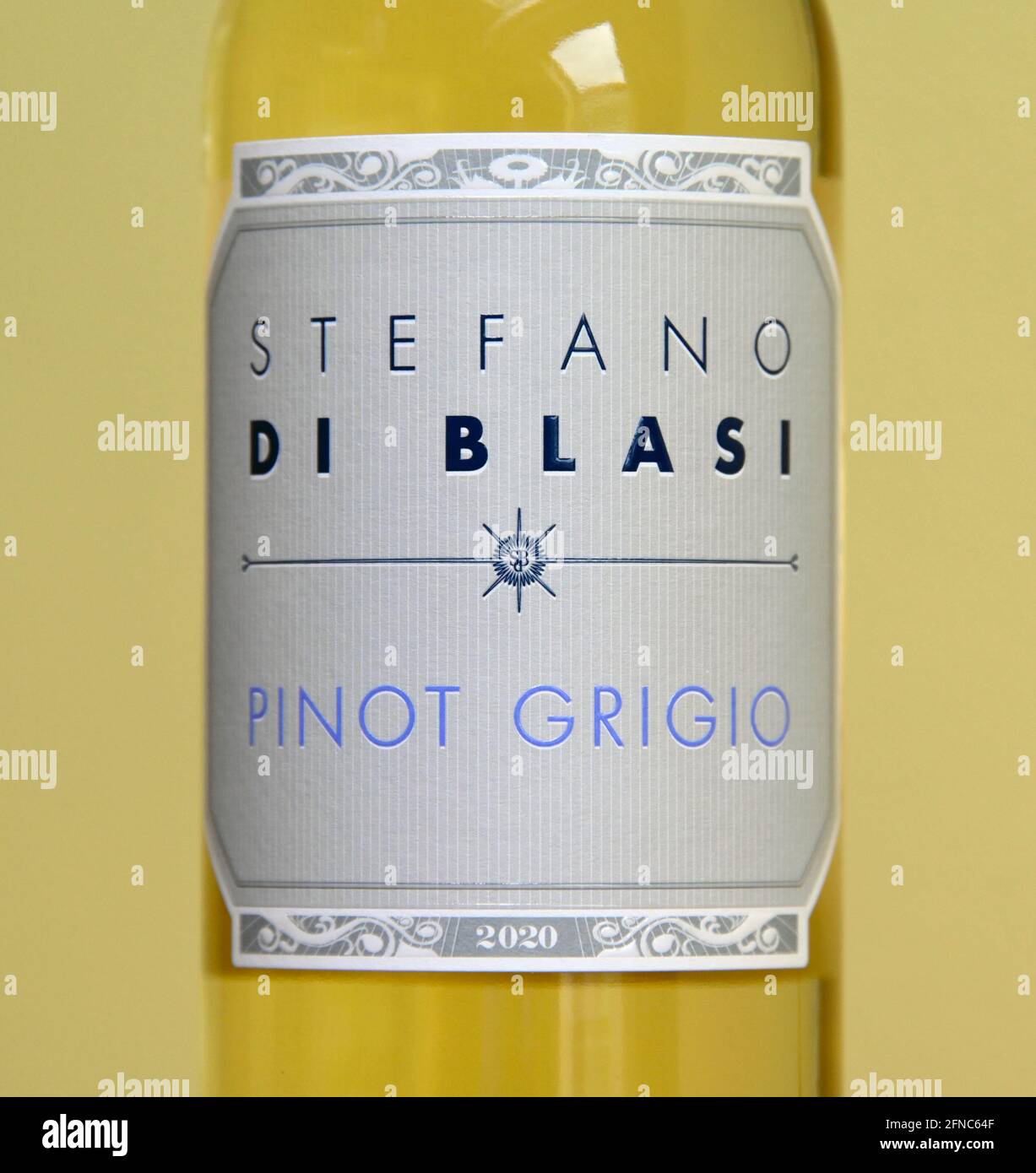 Weinetikett. Stefano di Blasi. Pinot Grigio 2020. Stockfoto