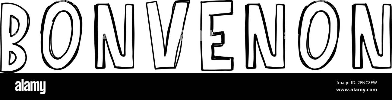 Bonvenon Willkommen in Esperanto Wortwolke in einer anderen Sprache Stock Vektor