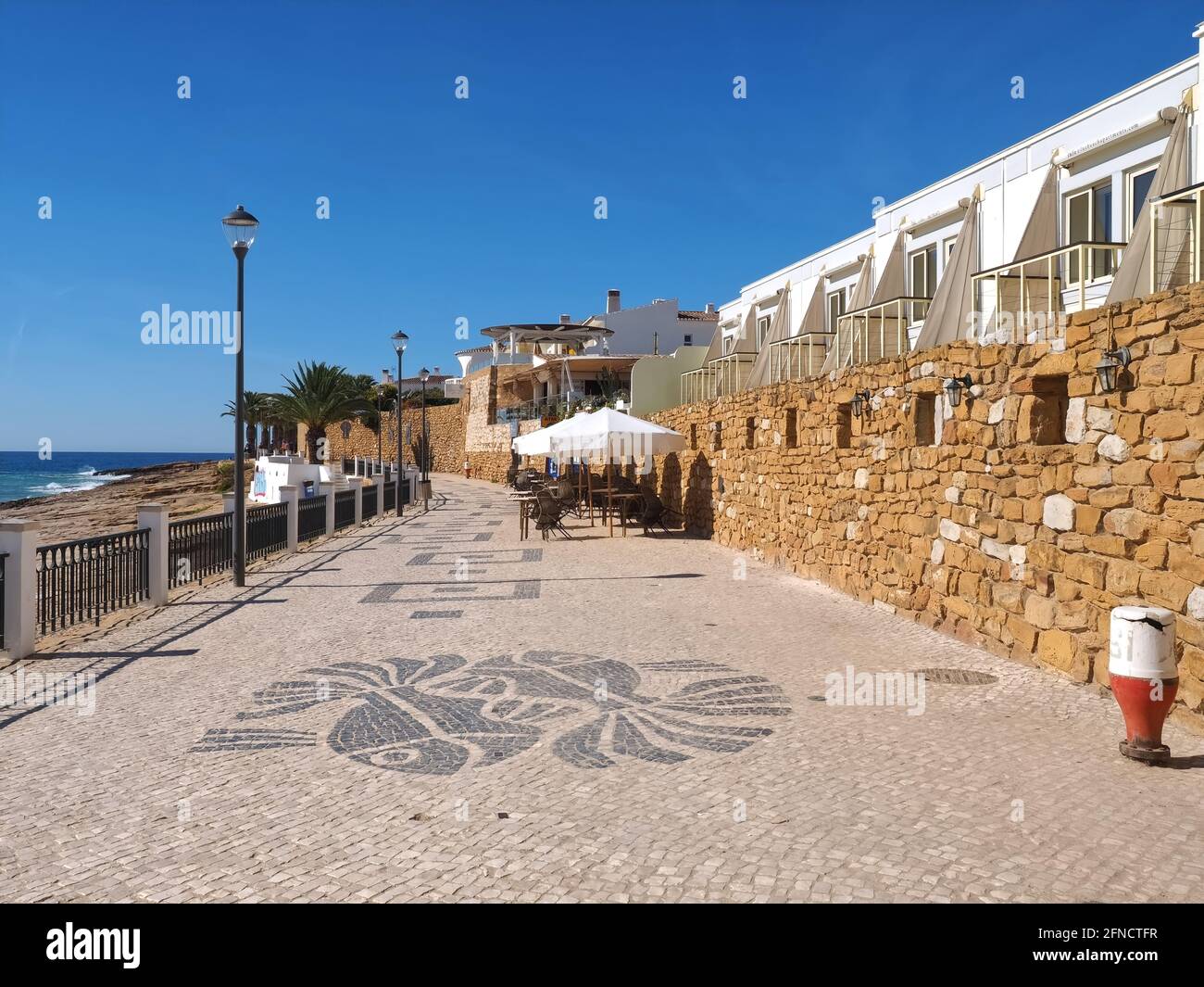 Panorama von Praia da Luz an der Algarve Küste von Portugal Stockfoto