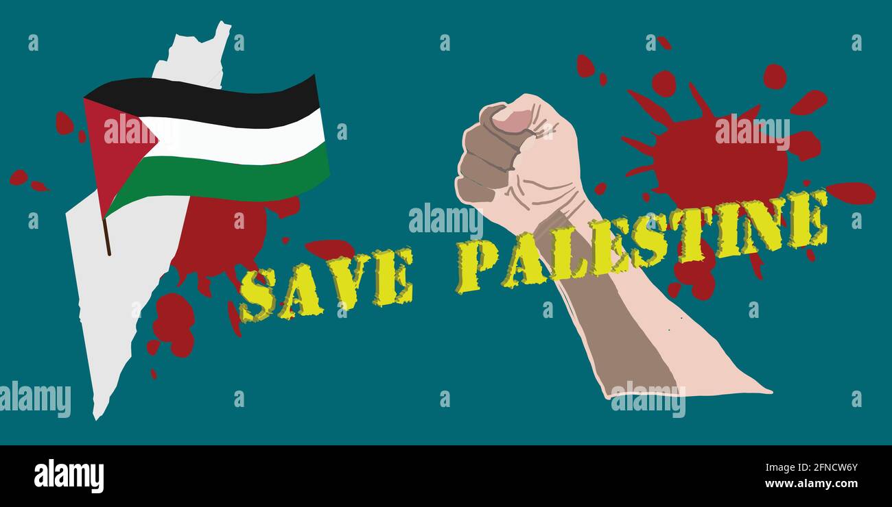 Palestine Lives Matter Bewegung protestiert für Anti-Rassismus und Gleiche Menschenrechte Stock Vektor