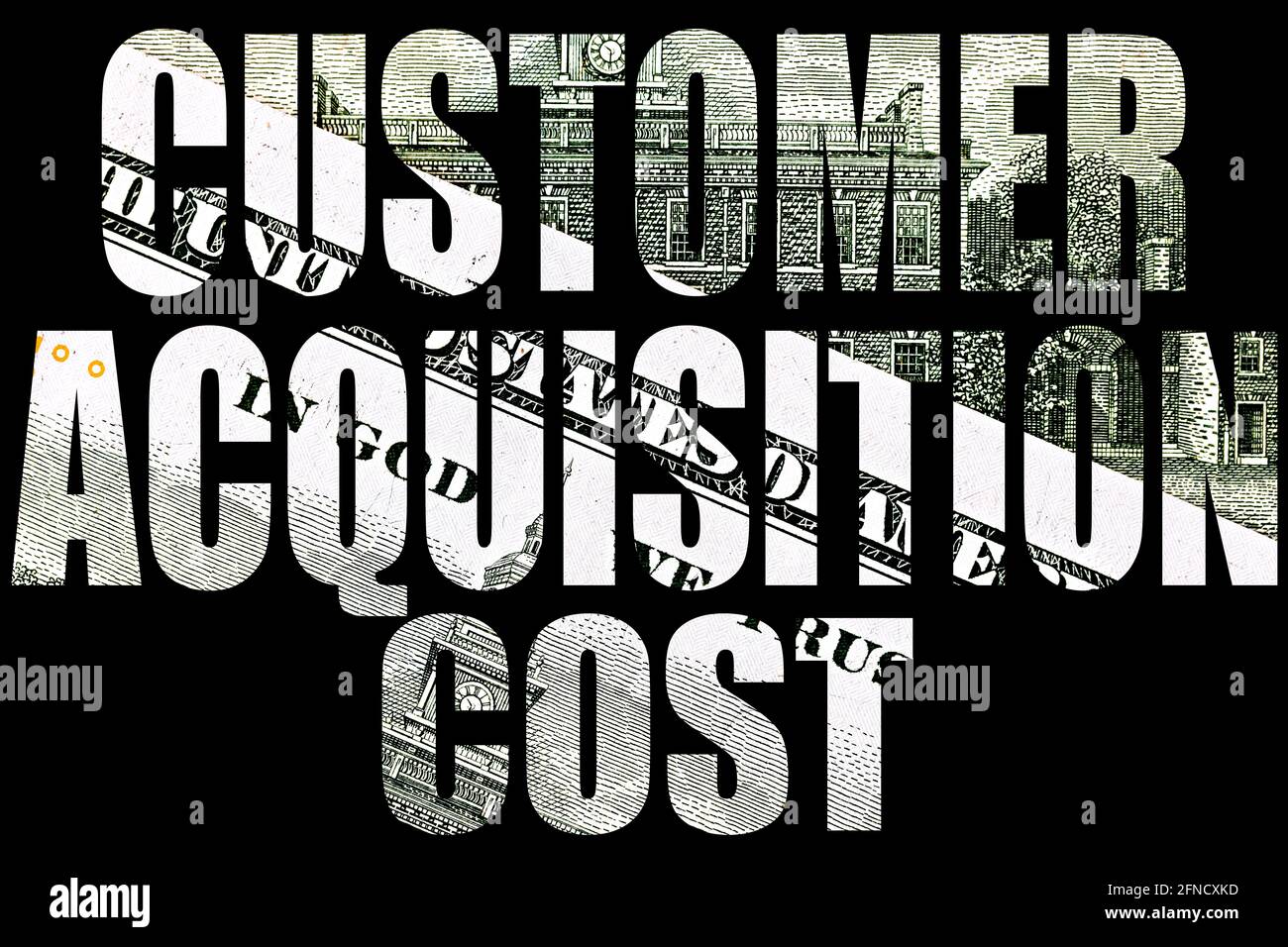 Illustration zum Thema CAC (Customer Acquisition Cost) Stockfoto