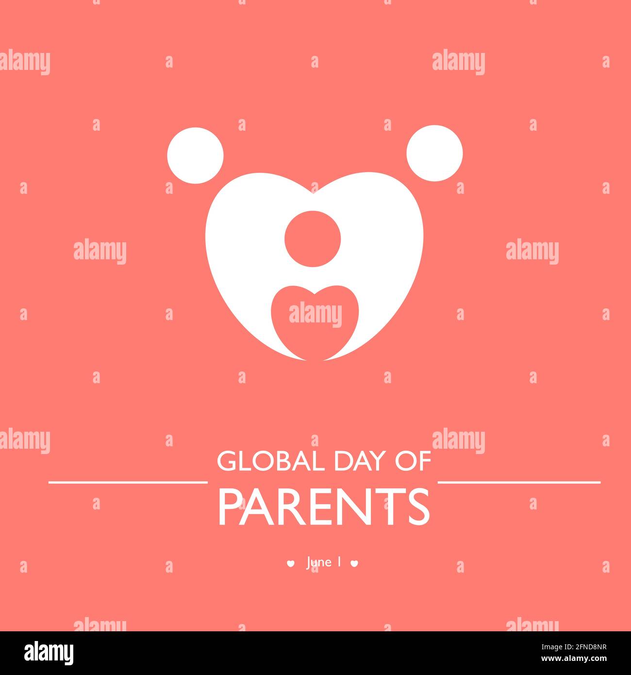 Illustration zum globalen Tag der Eltern am 1. Juni Stock Vektor