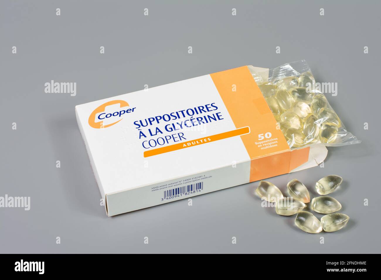 Cooper Brand Glycerin Suppository Box Stockfoto