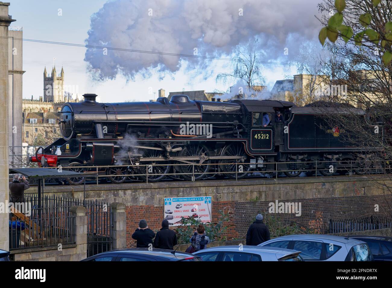 Schwarzes Dampfeisenbahnbad 5 Stockfoto