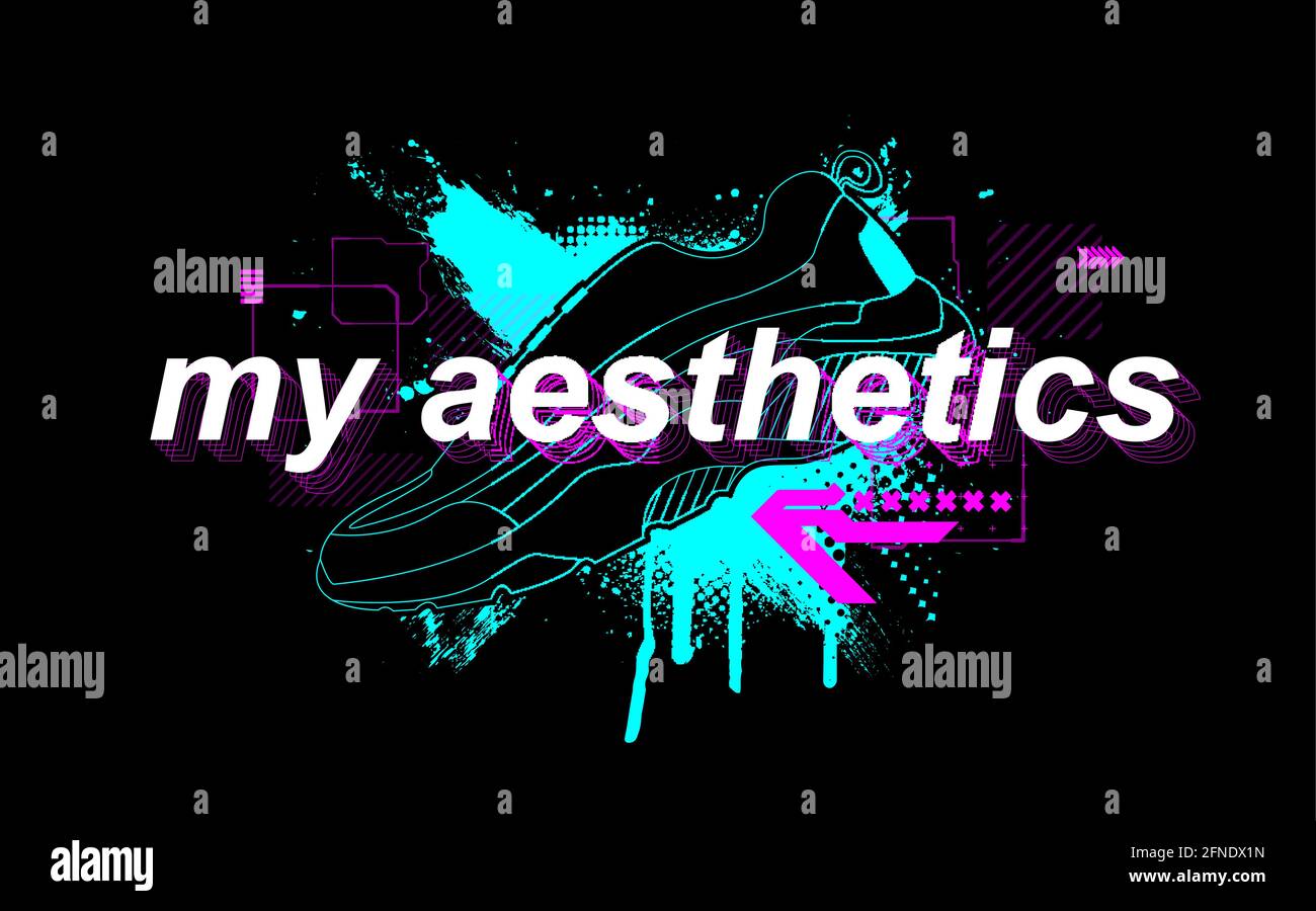 My Aesthetics Slogan mit trendigem Print für T-Shirt-Design und Merch. Auswahl und Lifestyle-Konzept. Print für Сlothing trendy Design. Typografie Stock Vektor