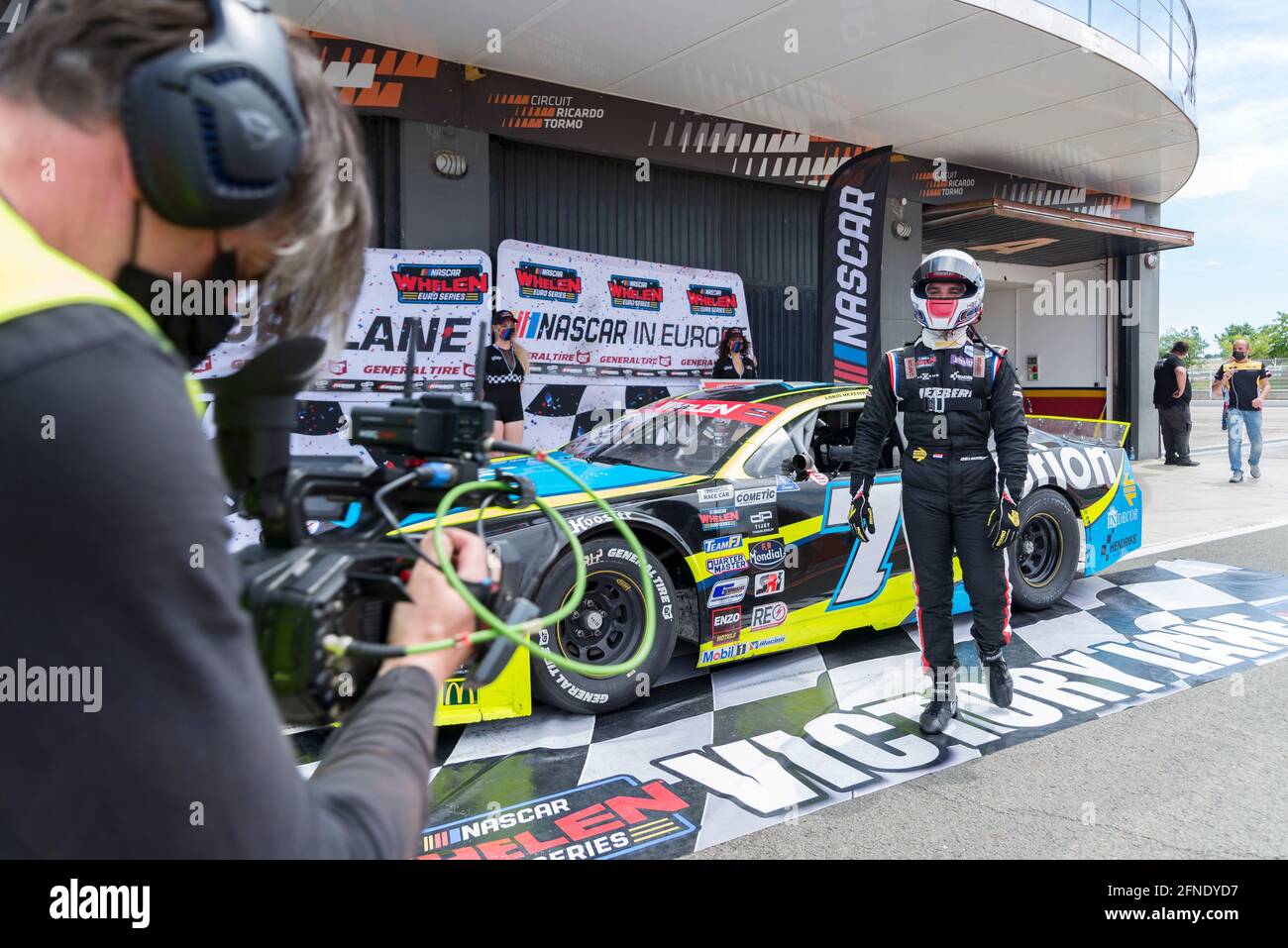 Valencia, Spanien. Mai 2021. Lorins Hezemans von Hendriks Motorsport beim Nascar Whelen Valencia-Rennen im Einsatz die NASCAR Whelen Euro Series wurde 2008 gegründet und gründete dank einer langjährigen Partnerschaft mit NASCAR (National Association for Stock Car Auto Racing) im Januar 2012 die offizielle NASCAR European Series. Die europäische NASCR feiert ihren einzigen Termin in Spanien auf dem Circuit Ricardo Tormo in Cheste, Valencia. Kredit: SOPA Images Limited/Alamy Live Nachrichten Stockfoto