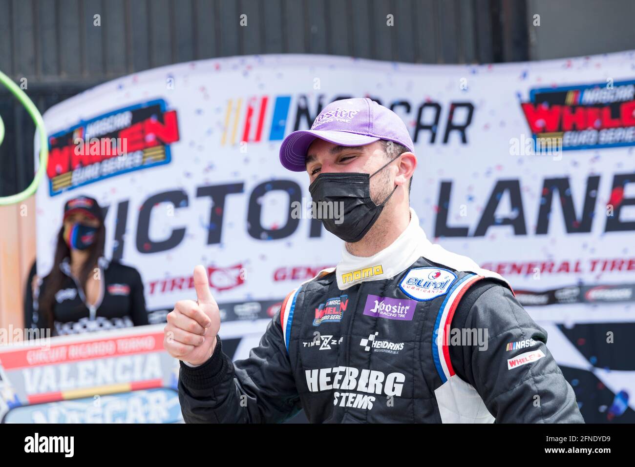 Valencia, Spanien. Mai 2021. Lorins Hezemans von Hendriks Motorsport beim Nascar Whelen Valencia-Rennen im Einsatz die NASCAR Whelen Euro Series wurde 2008 gegründet und gründete dank einer langjährigen Partnerschaft mit NASCAR (National Association for Stock Car Auto Racing) im Januar 2012 die offizielle NASCAR European Series. Die europäische NASCR feiert ihren einzigen Termin in Spanien auf dem Circuit Ricardo Tormo in Cheste, Valencia. Kredit: SOPA Images Limited/Alamy Live Nachrichten Stockfoto