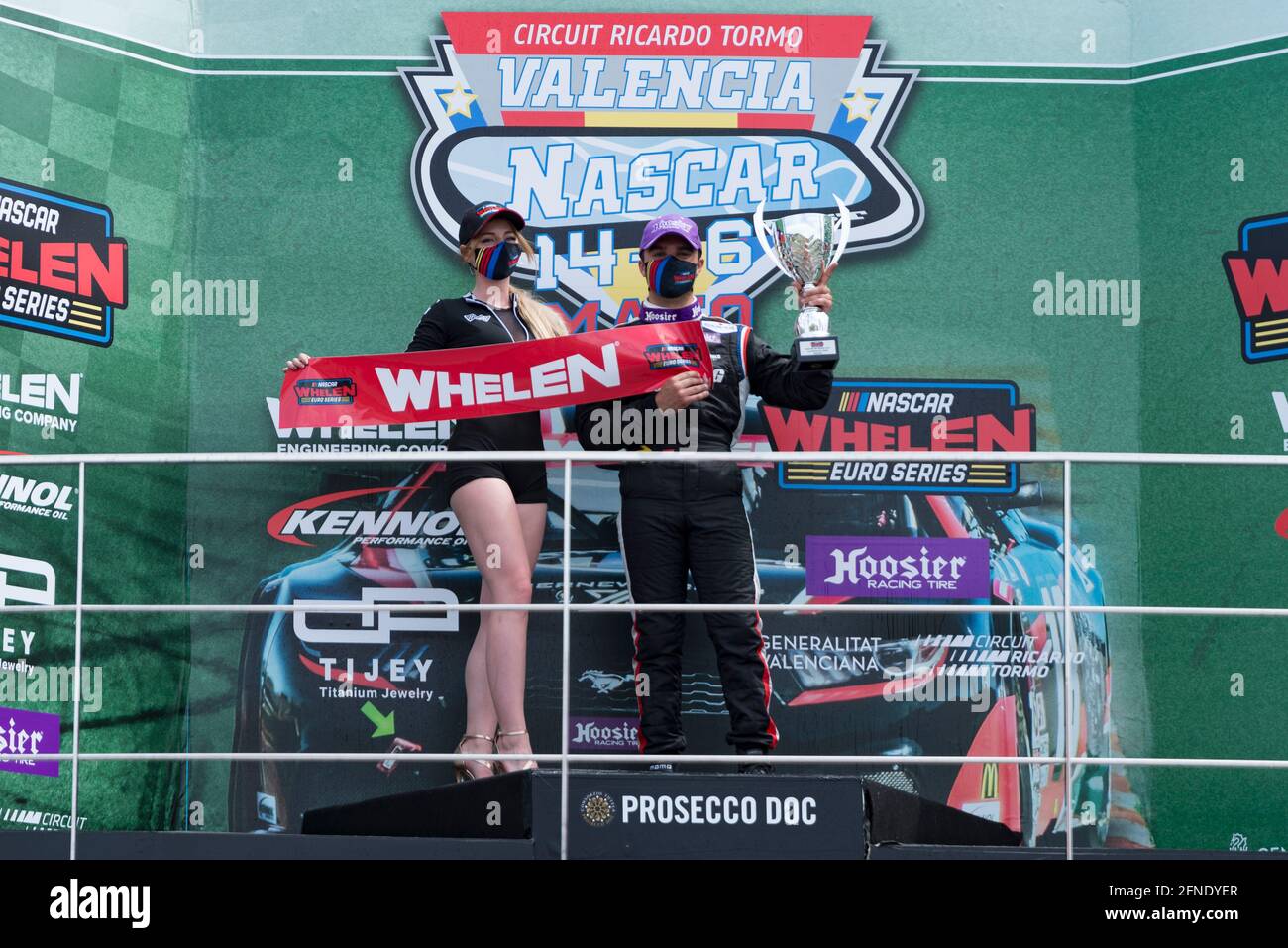 Valencia, Spanien. Mai 2021. Lorins Hezemans von Hendriks Motorsport beim Nascar Whelen Valencia-Rennen im Einsatz die NASCAR Whelen Euro Series wurde 2008 gegründet und gründete dank einer langjährigen Partnerschaft mit NASCAR (National Association for Stock Car Auto Racing) im Januar 2012 die offizielle NASCAR European Series. Die europäische NASCR feiert ihren einzigen Termin in Spanien auf dem Circuit Ricardo Tormo in Cheste, Valencia. Kredit: SOPA Images Limited/Alamy Live Nachrichten Stockfoto