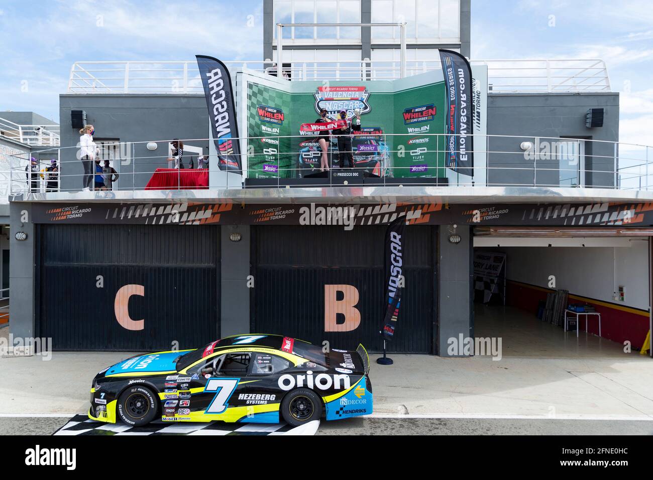 Valencia, Spanien. Mai 2021. Lorins Hezemans von Hendriks Motorsport beim Nascar Whelen Valencia-Rennen im Einsatz die NASCAR Whelen Euro Series wurde 2008 gegründet und gründete dank einer langjährigen Partnerschaft mit NASCAR (National Association for Stock Car Auto Racing) im Januar 2012 die offizielle NASCAR European Series. Die europäische NASCR feiert ihren einzigen Termin in Spanien auf dem Circuit Ricardo Tormo in Cheste, Valencia. (Foto: Xisco Navarro/SOPA Images/Sipa USA) Quelle: SIPA USA/Alamy Live News Stockfoto