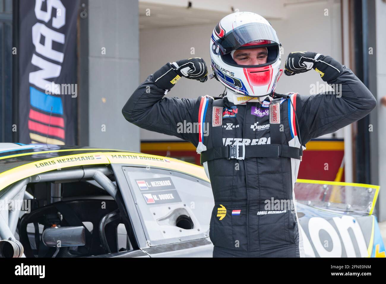 Valencia, Spanien. Mai 2021. Lorins Hezemans von Hendriks Motorsport beim Nascar Whelen Valencia-Rennen im Einsatz die NASCAR Whelen Euro Series wurde 2008 gegründet und gründete dank einer langjährigen Partnerschaft mit NASCAR (National Association for Stock Car Auto Racing) im Januar 2012 die offizielle NASCAR European Series. Die europäische NASCR feiert ihren einzigen Termin in Spanien auf dem Circuit Ricardo Tormo in Cheste, Valencia. (Foto: Xisco Navarro/SOPA Images/Sipa USA) Quelle: SIPA USA/Alamy Live News Stockfoto