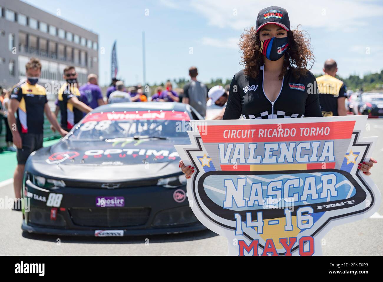 Valencia, Spanien. Mai 2021. Alon Day of CAAL Racing in Aktion während des Nascar Whelen Valencia Rennens die NASCAR Whelen Euro Series wurde 2008 gegründet und gründete dank einer langjährigen Partnerschaft mit NASCAR (National Association for Stock Car Auto Racing) im Januar 2012 die offizielle NASCAR European Series. Die europäische NASCR feiert ihren einzigen Termin in Spanien auf dem Circuit Ricardo Tormo in Cheste, Valencia. (Foto: Xisco Navarro/SOPA Images/Sipa USA) Quelle: SIPA USA/Alamy Live News Stockfoto