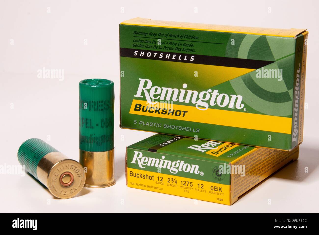 Remington 12 Gauge Schrotflinten-Ammo Stockfoto