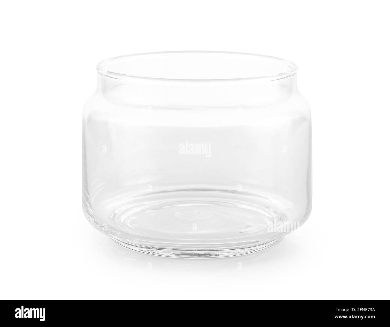 Leere Glas isoliert auf weißem Hintergrund Stockfoto