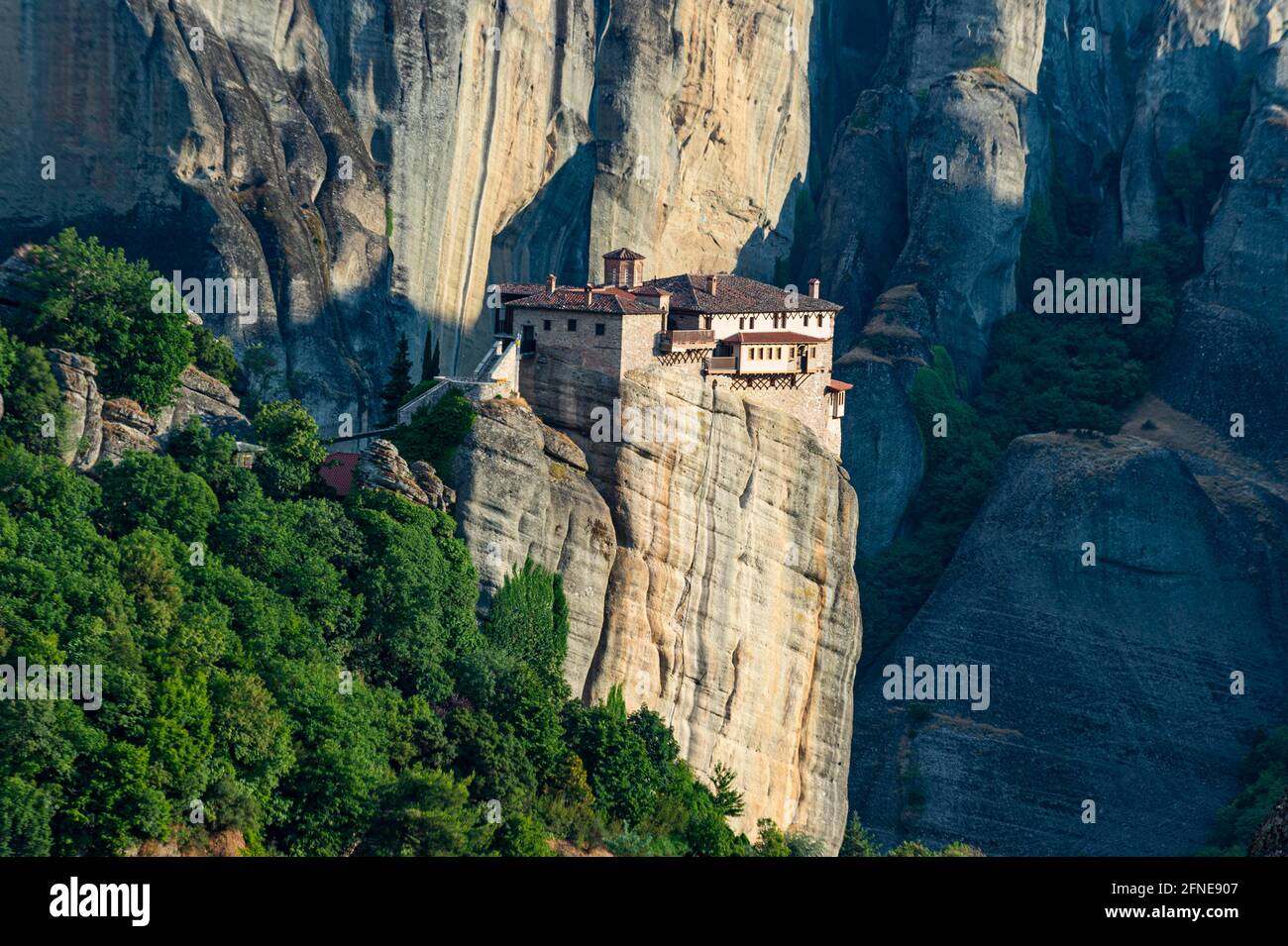 Rousanou Kloster, Meteora Kloster, Thessalien, Griechenland Stockfoto