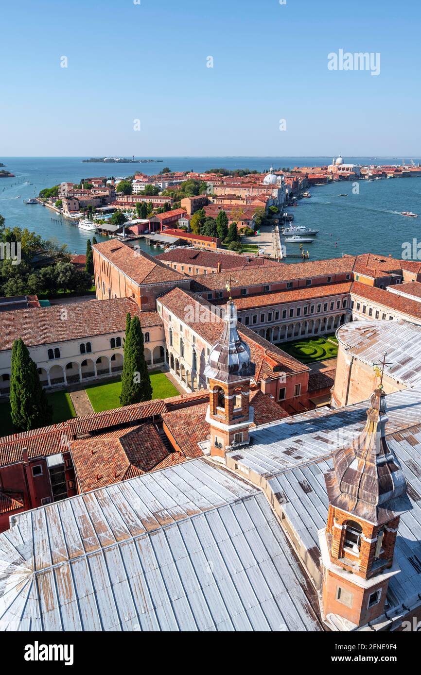 Blick von der Kirche San Giorgio Maggiore mit Insel, Venedig, Venetien, Italien Stockfoto