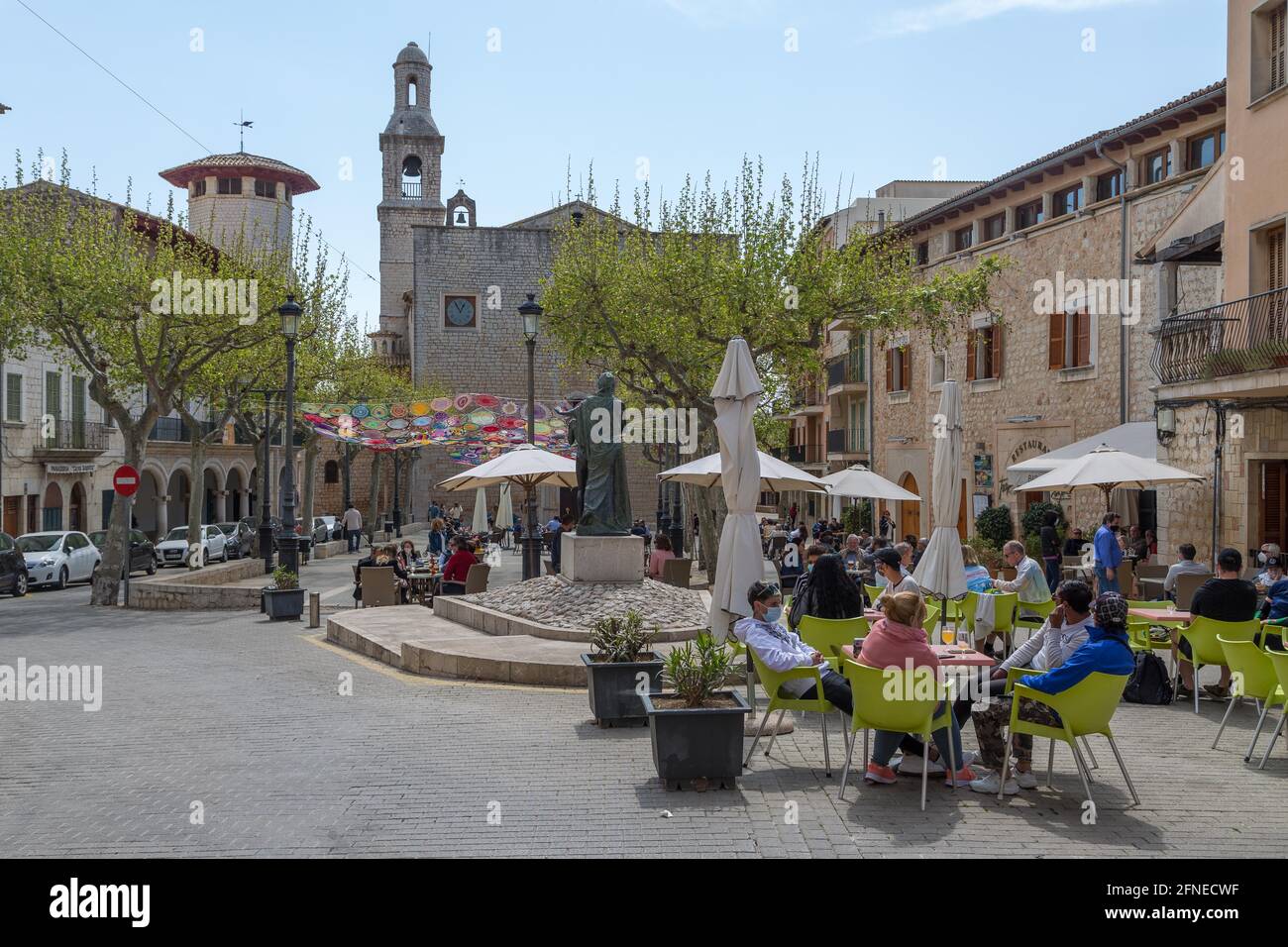 Typisch mallorquinischer Marktplatz, Alaro, Mallorca, Spanien Stockfoto