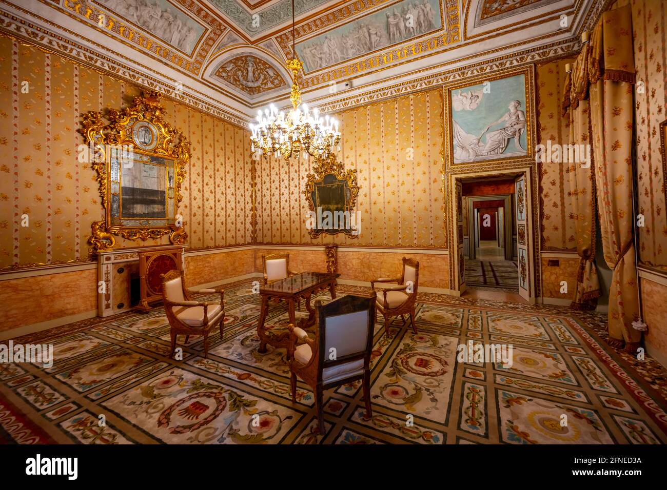 Historische Einrichtung eines venezianischen Palastes, Museo Correr, Venedig, Venetien, Italien Stockfoto