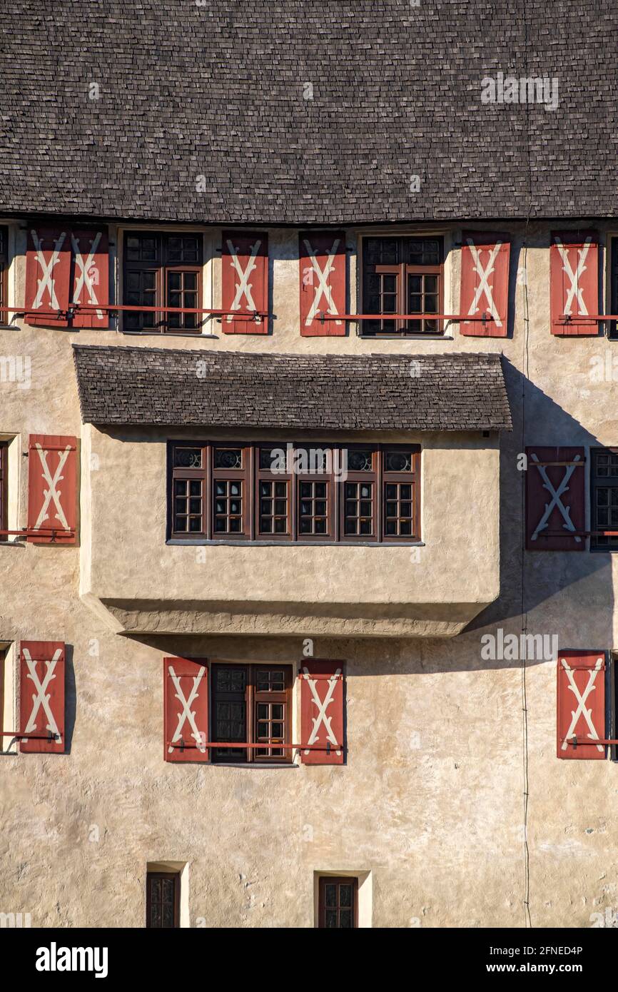 Schloss Matzen, Detail des Gebäudes, Brixlegg, Tirol, Österreich Stockfoto