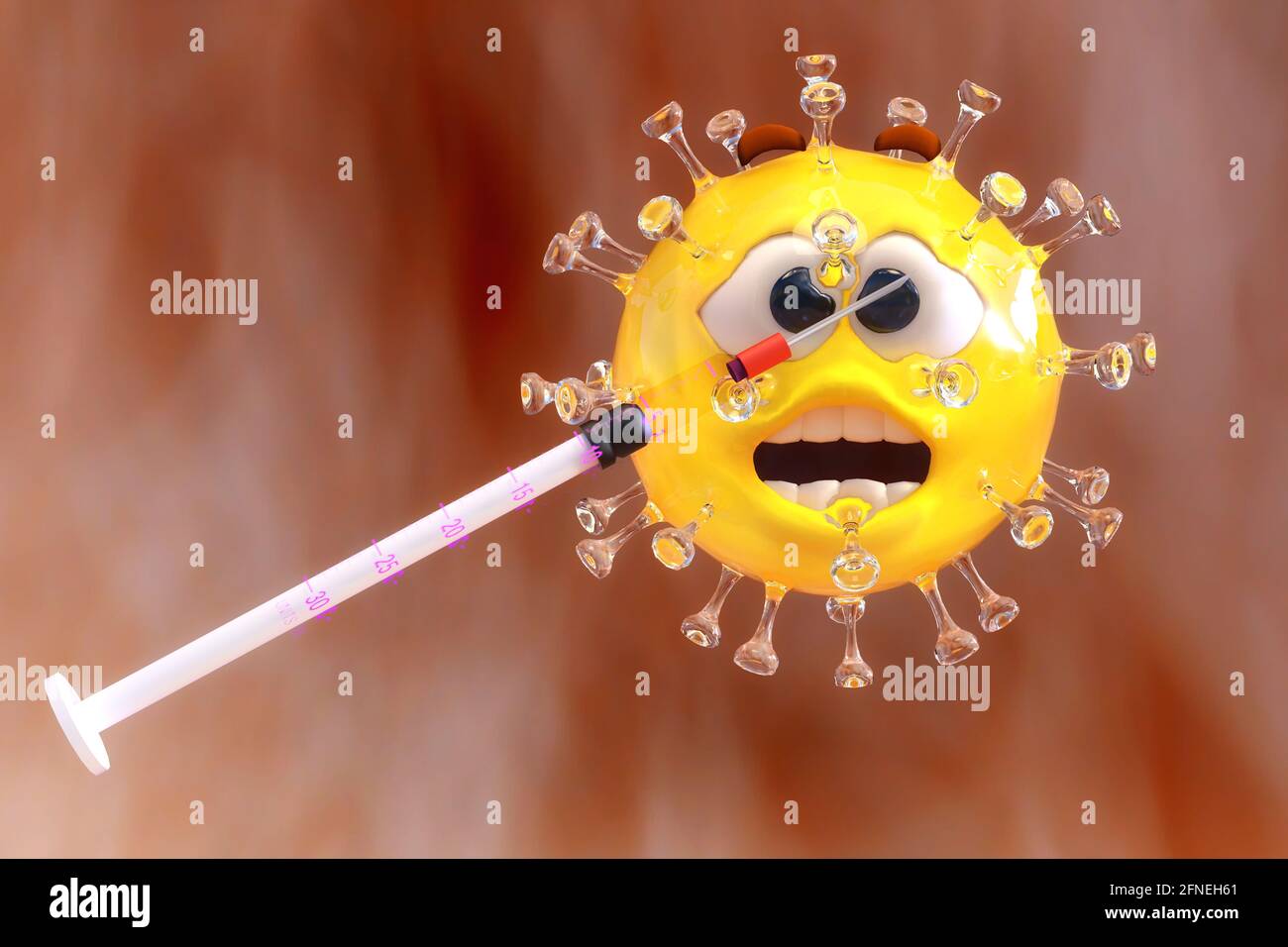Künstlerische 3D-Darstellung des Coronavirus sars-cov-2 Stockfoto