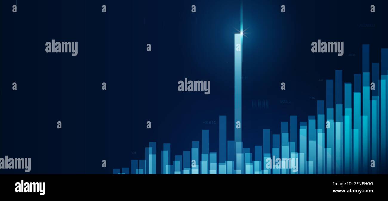 Börsen- oder Forex-Trading-Grafik in grafischem Konzept geeignet für Finanzanlagen oder wirtschaftliche Trends Geschäft. Abstrakt Finanzhintergrund. Ill Stockfoto