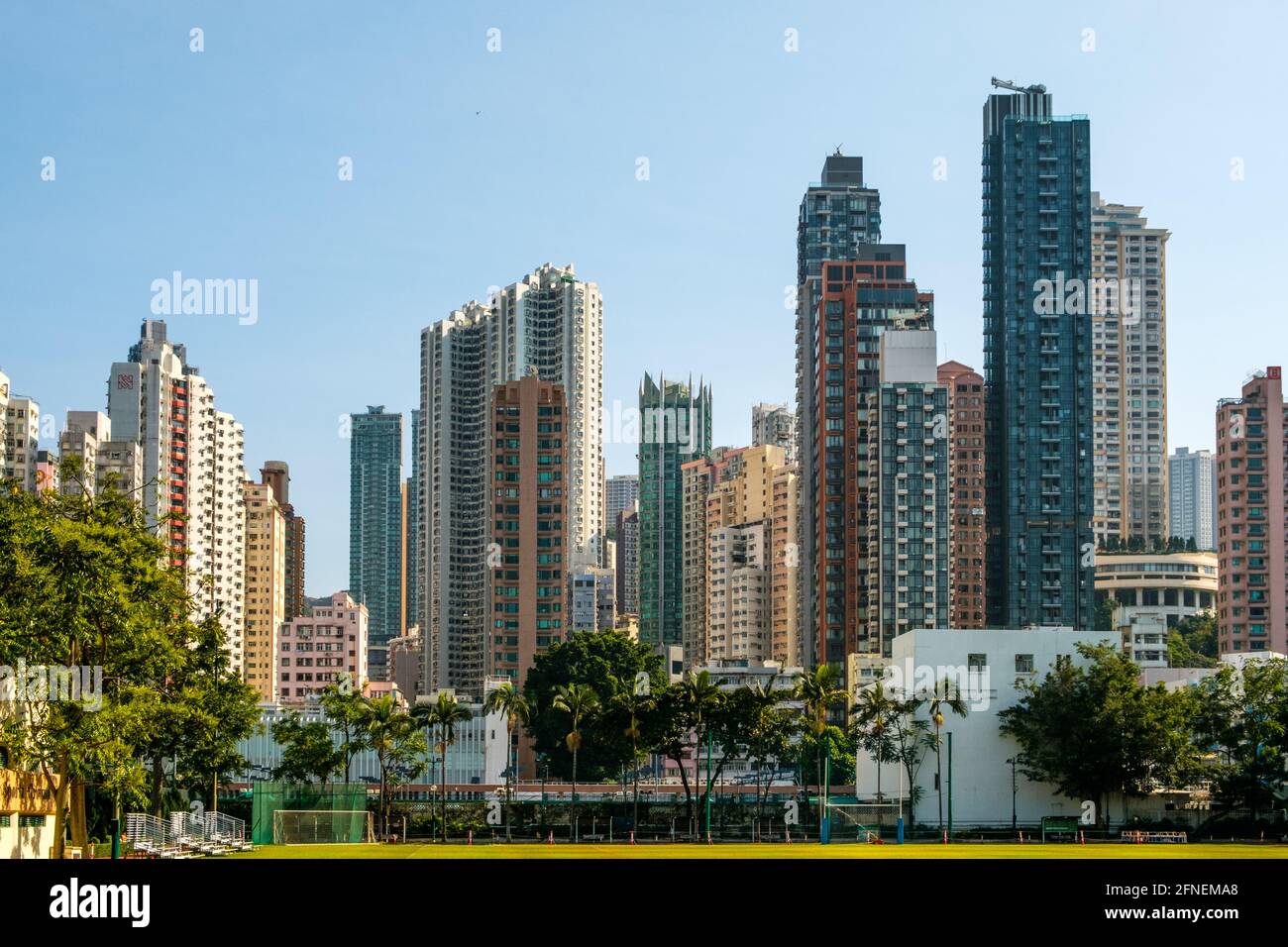 Wolkenkratzer und Skyline von Hongkong - Stockfoto
