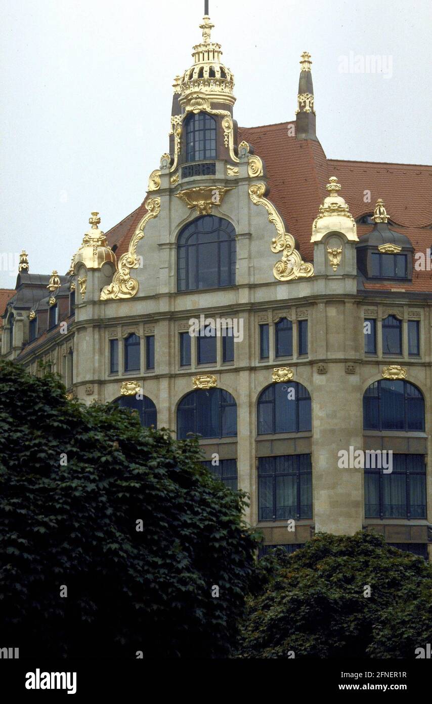 Restauriertes Patrizierhaus in Leipzig. [Automatisierte Übersetzung] Stockfoto