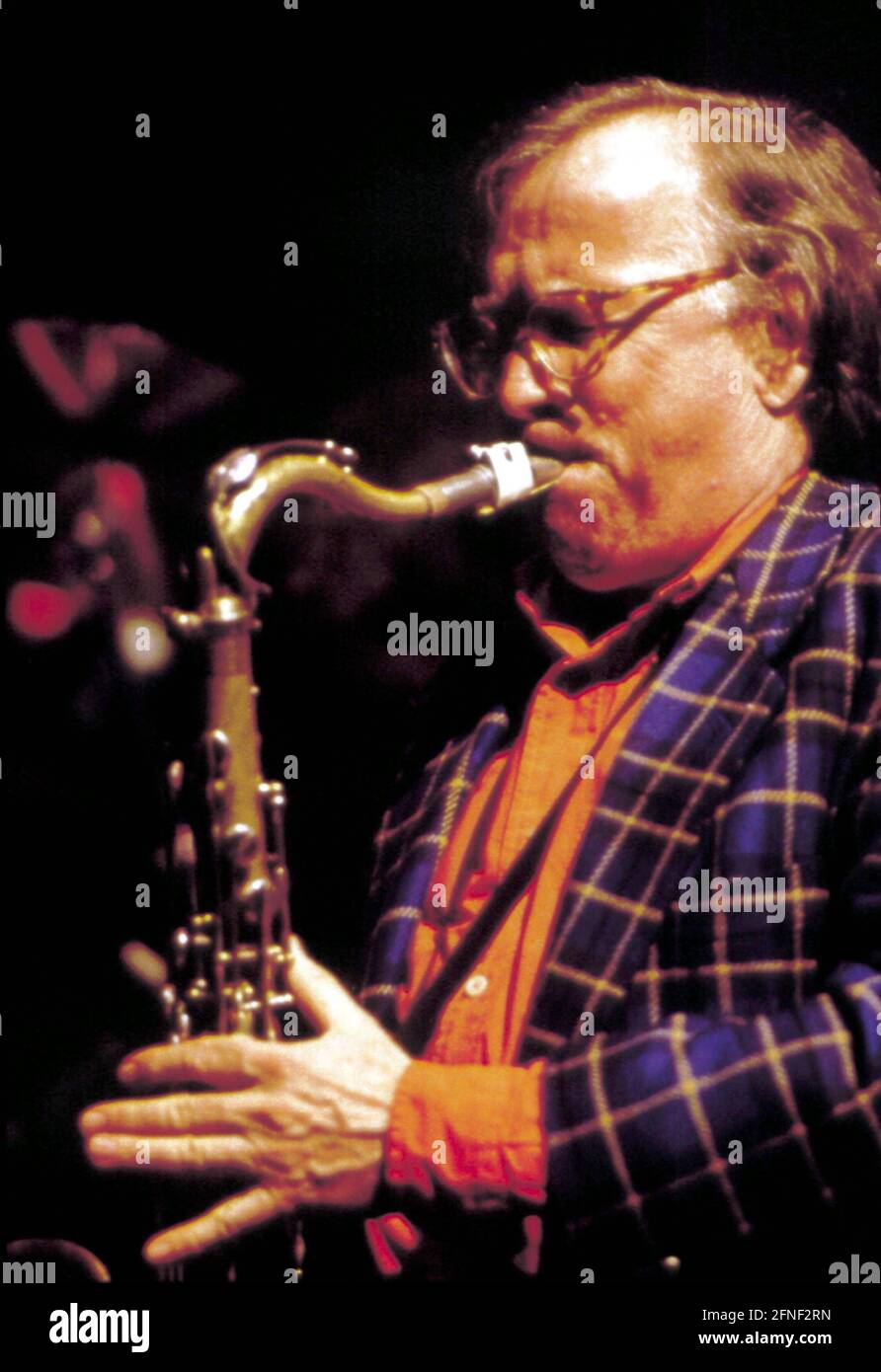 Klaus Doldinger, Musiker, Jazz, Gruppe ''Passport'', beim Konzert im Harenberg-City-Center. [Automatisierte Übersetzung]' Stockfoto