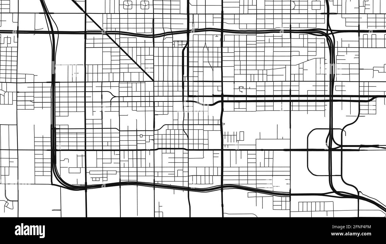 Schwarz-Weiß Phoenix Stadtgebiet Vektor Hintergrundkarte, Straßen und Wasser Kartographie Illustration. Breitbild-Anteil, digitales flaches Design Straße Stock Vektor