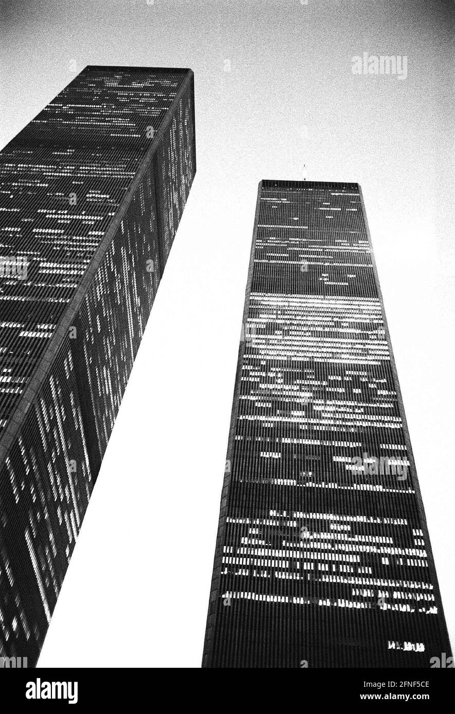 Zwillingstürme des World Trade Center in Manhattan. [Automatisierte Übersetzung] Stockfoto