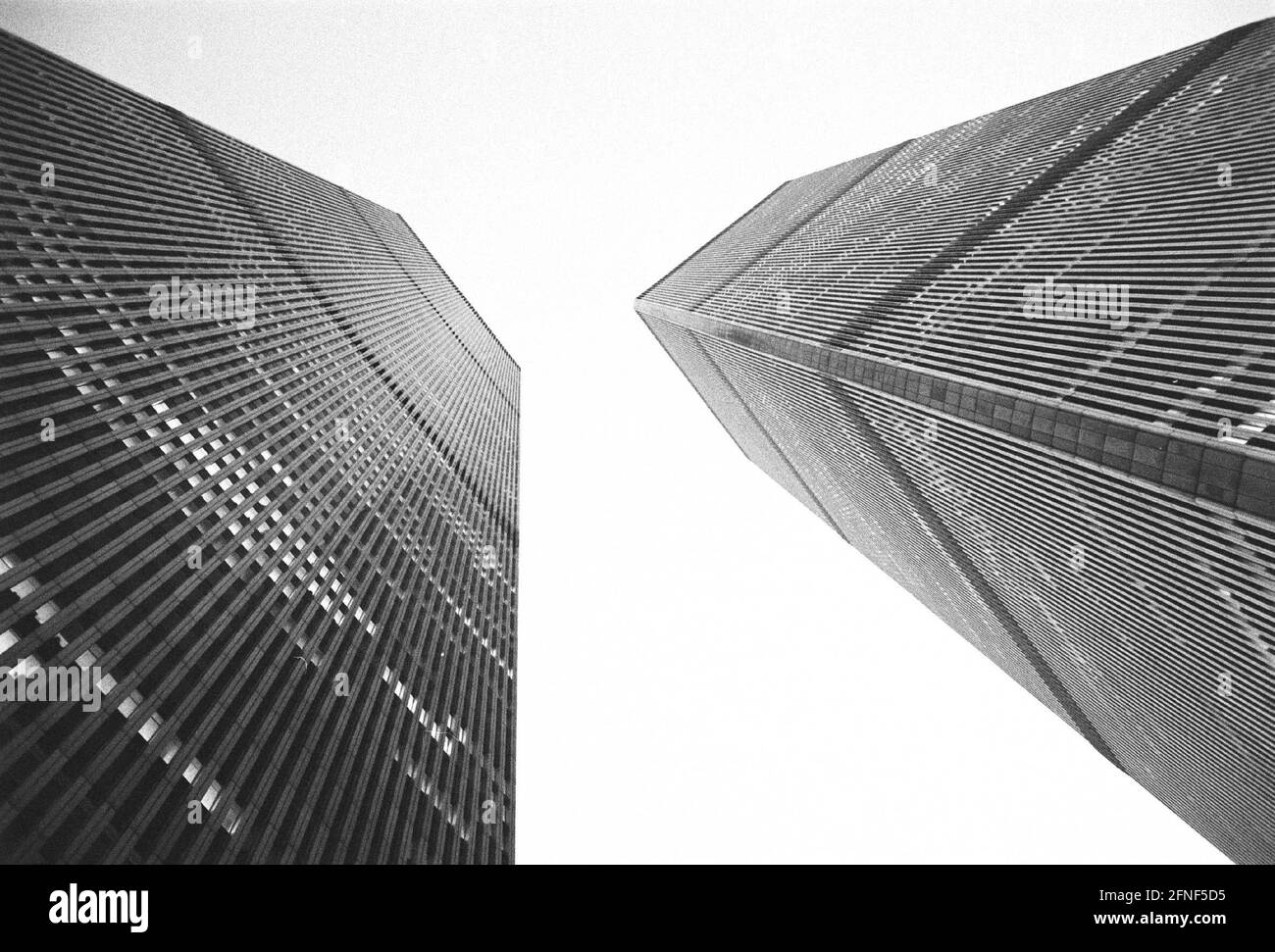 Zwillingstürme des World Trade Center in Manhattan. [Automatisierte Übersetzung] Stockfoto