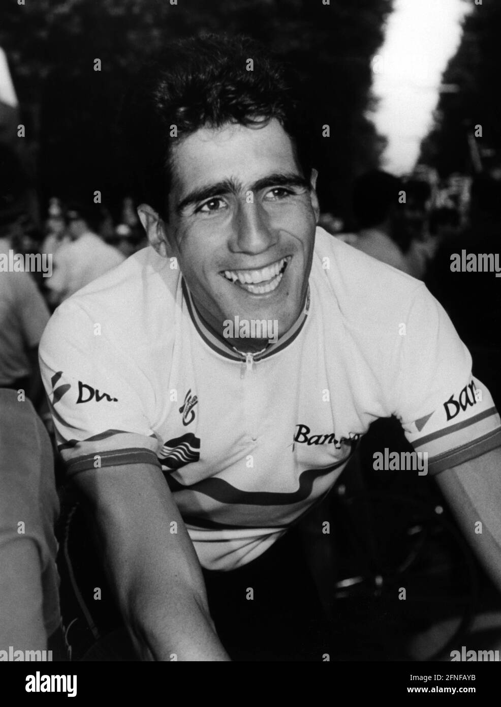 Der Spanier Miguel Indurain während der Tour de France. [Automatisierte Übersetzung] Stockfoto