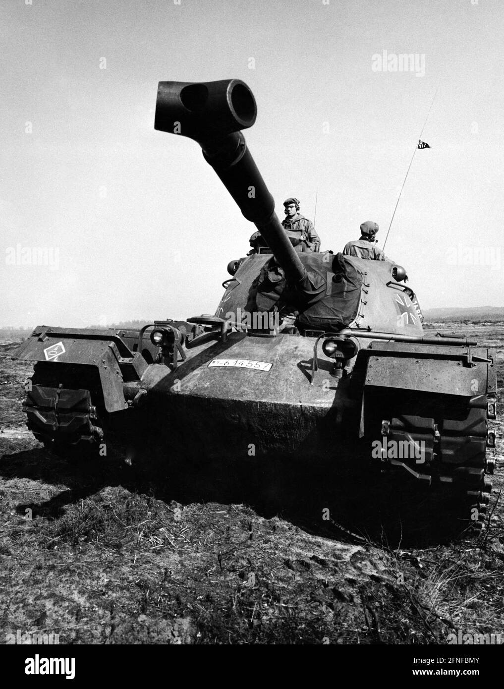 Panzer: Hauptkampfpanzer: M48, Bundeswehr, Armee, Deutschland ab 1949, Bundesrepublik DeutschlandDer Hauptkampfpanzer M48 war eine US-amerikanische Weiterentwicklung des M47 und von 1957 bis in die 90er Jahre in der Bundeswehr im Einsatz. [Automatisierte Übersetzung] Stockfoto