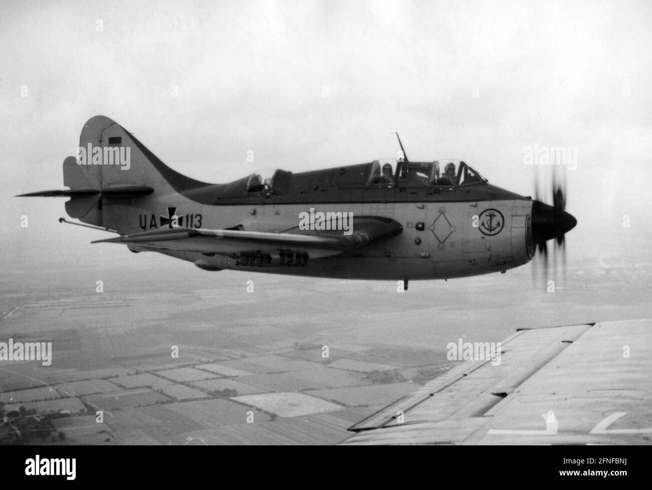 Der Fairey Gannet U-Boot-Jäger wurde für die Royal Navy entwickelt und 1957 in die Bundeswehr eingeführt. Hier auf dem Marineluftstützpunkt in Kiel-Holtenau. [Automatisierte Übersetzung] Stockfoto