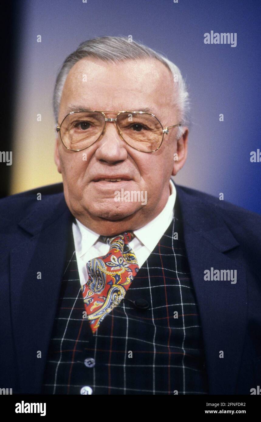 Heinz Schenk, deutscher Fernsehmoderator und Komiker. Undatierte Aufzeichnung. [Automatisierte Übersetzung] Stockfoto