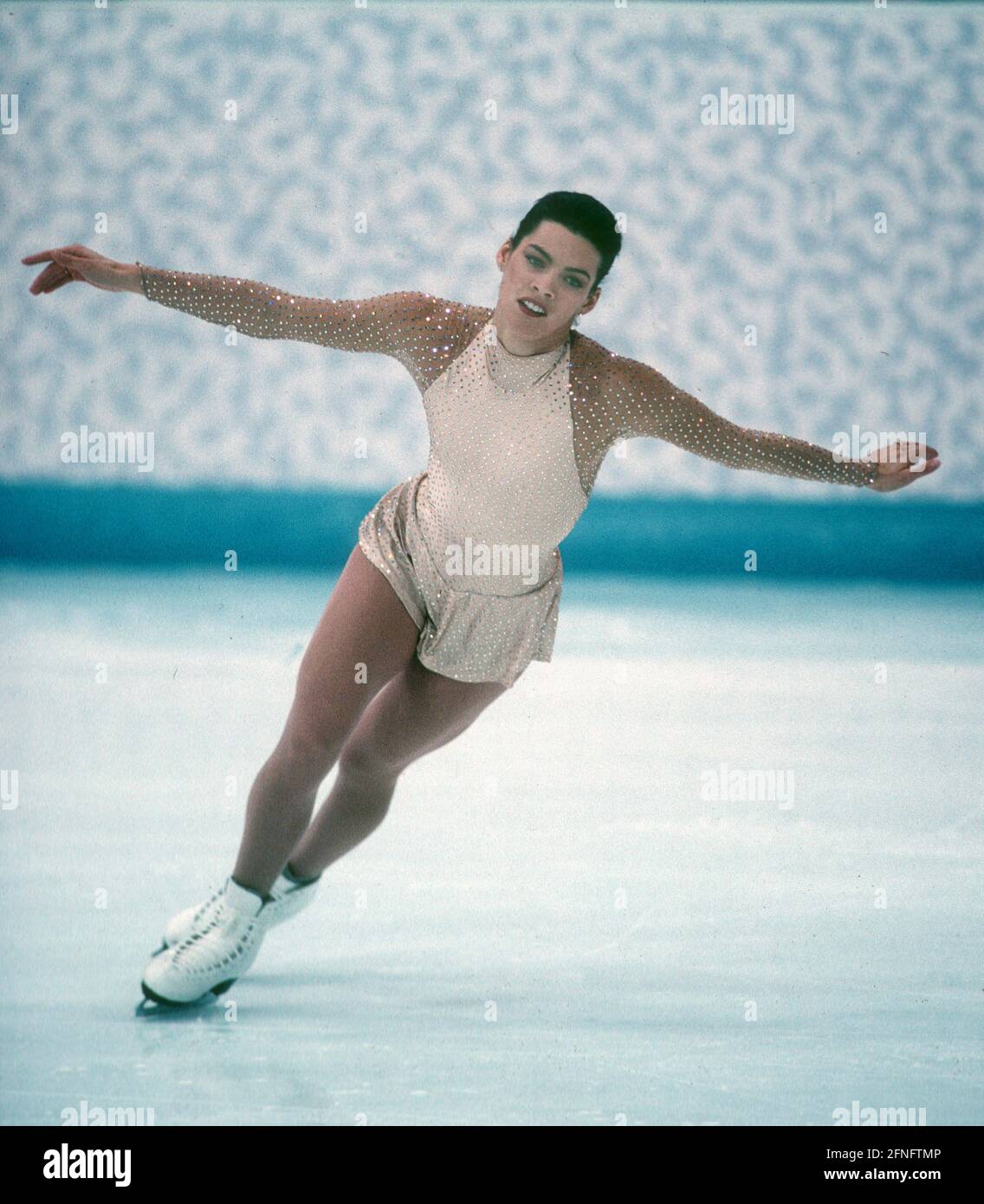 Olympische Winterspiele 1994 in Lillehammer. Frauen-Eiskunstlauf: Nancy Kerrigan (USA). [Automatisierte Übersetzung] Stockfoto