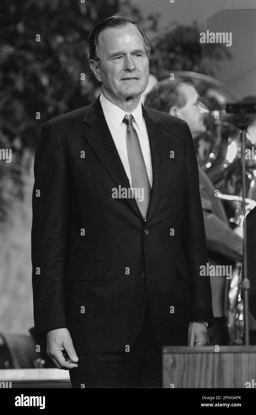 Deutschland, Mainz, 30.05.1989 Archiv-Nr.: 06-68-07 Besuch des amerikanischen Präsidenten Foto: George H. W. Bush in Mainz Stockfoto