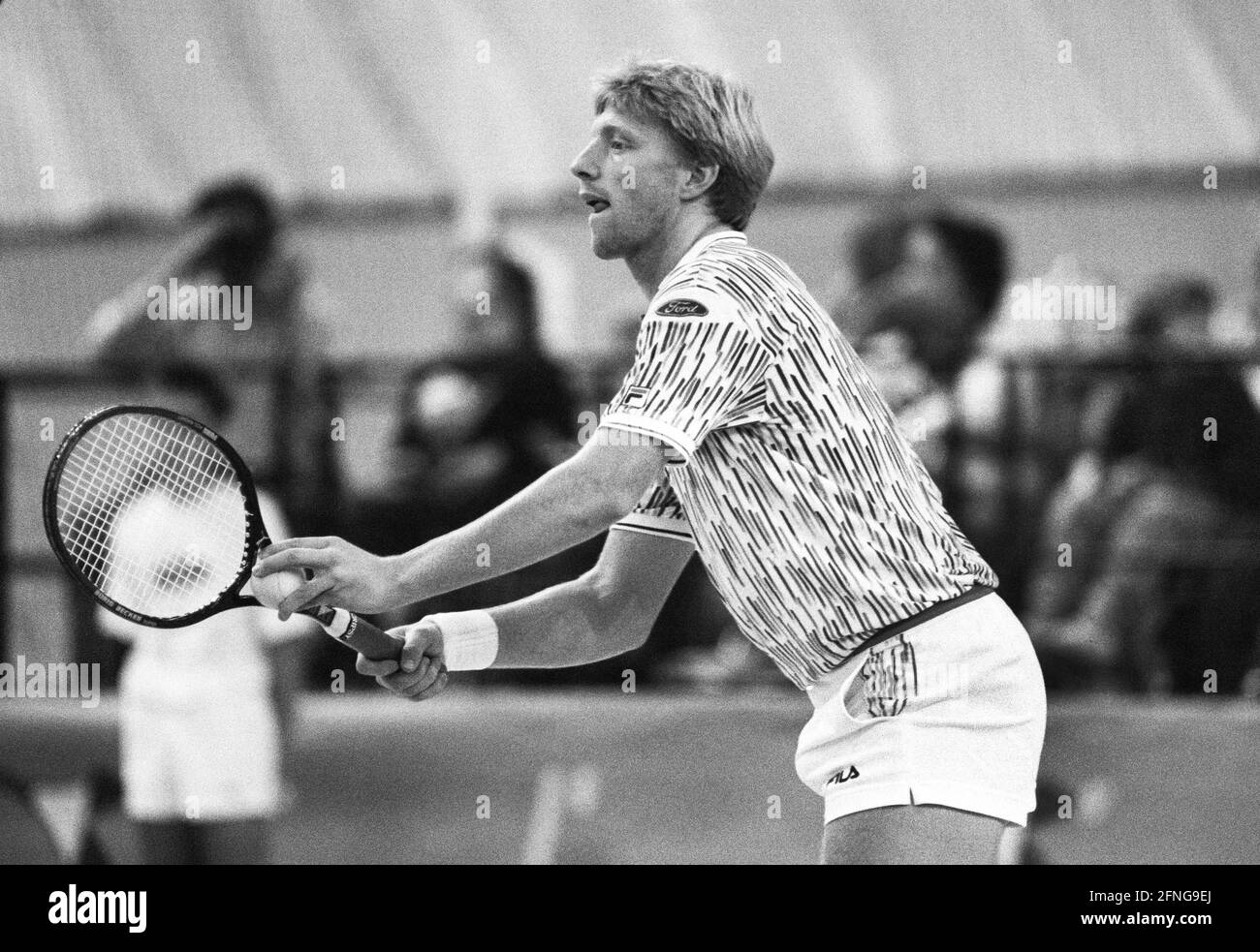 Deutschland, Köln, 29.09.1989. Archiv Nr.: 09-25-11 Show Tennisturnier zwischen Becker und Steeb Foto: Boris Becker Stockfoto