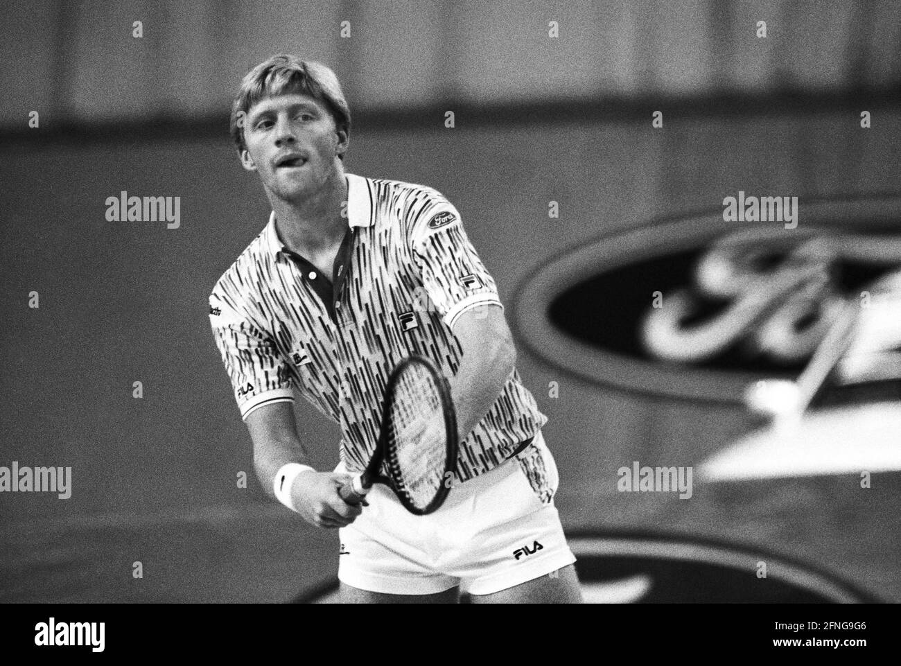 Deutschland, Köln, 29.09.1989. Archiv Nr.: 09-23-17 Show Tennisturnier zwischen Becker und Steeb Foto: Boris Becker Stockfoto